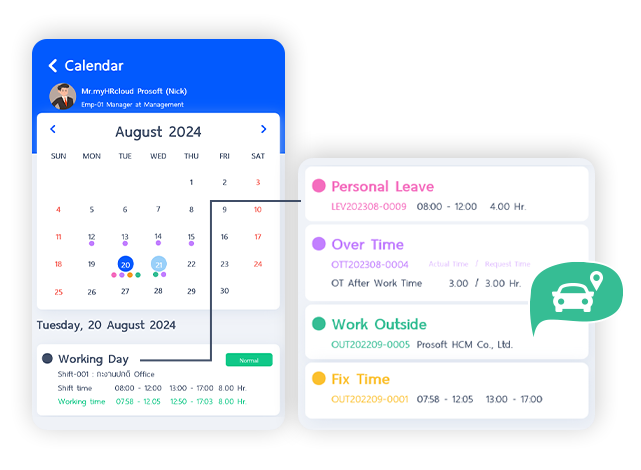 โปรแกรมบริหารงานบุคคลออนไลน์ HR Cloud ระบบลงเวลา Time Attendance